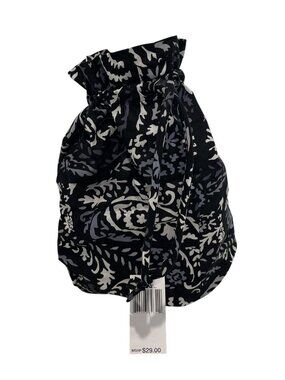 NWT Vera Bradley Drawstring Ditty Bag In Paris Noir Black & White Pattern Lightw